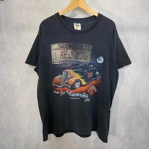 Vintage 1990s hotrod red dog beer promo shirt size xl